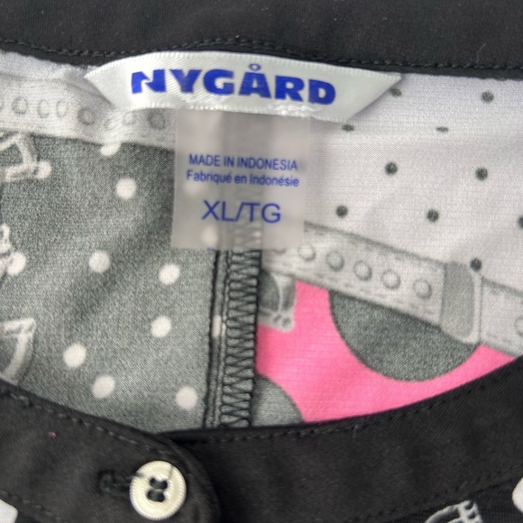 Peter Nygard Black and Pink Polka Dot Top - Picture 2 of 8